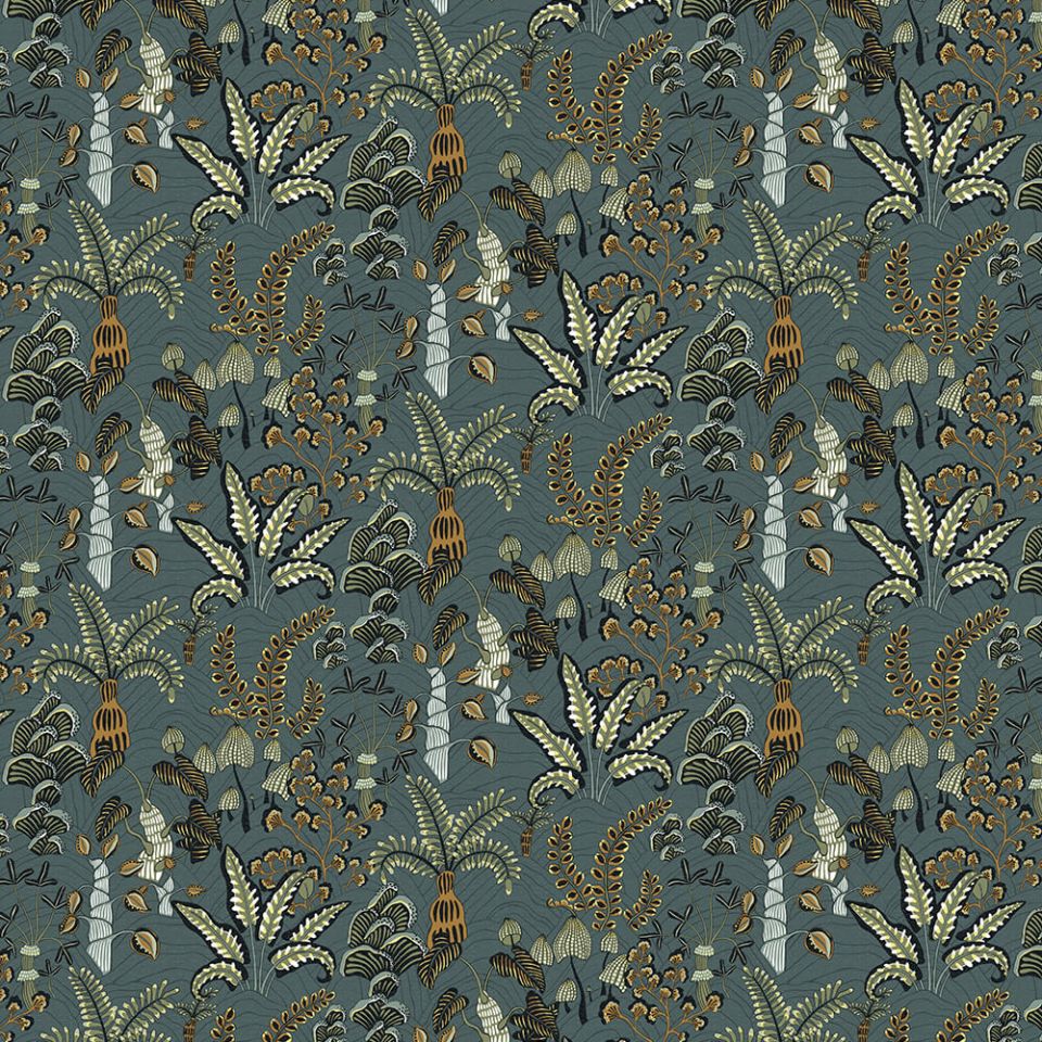 Woodland Floor - Petrol and Sage fabric