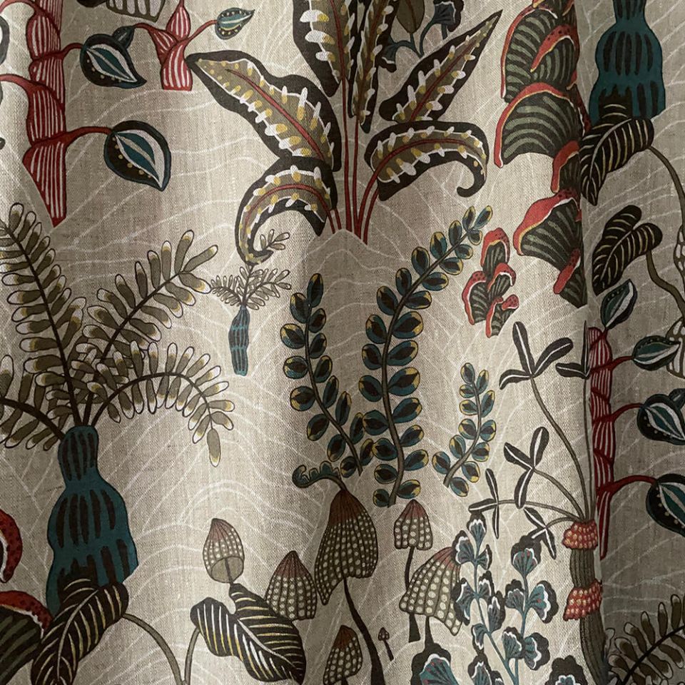 Woodland Floor - Stone and Teal fabric