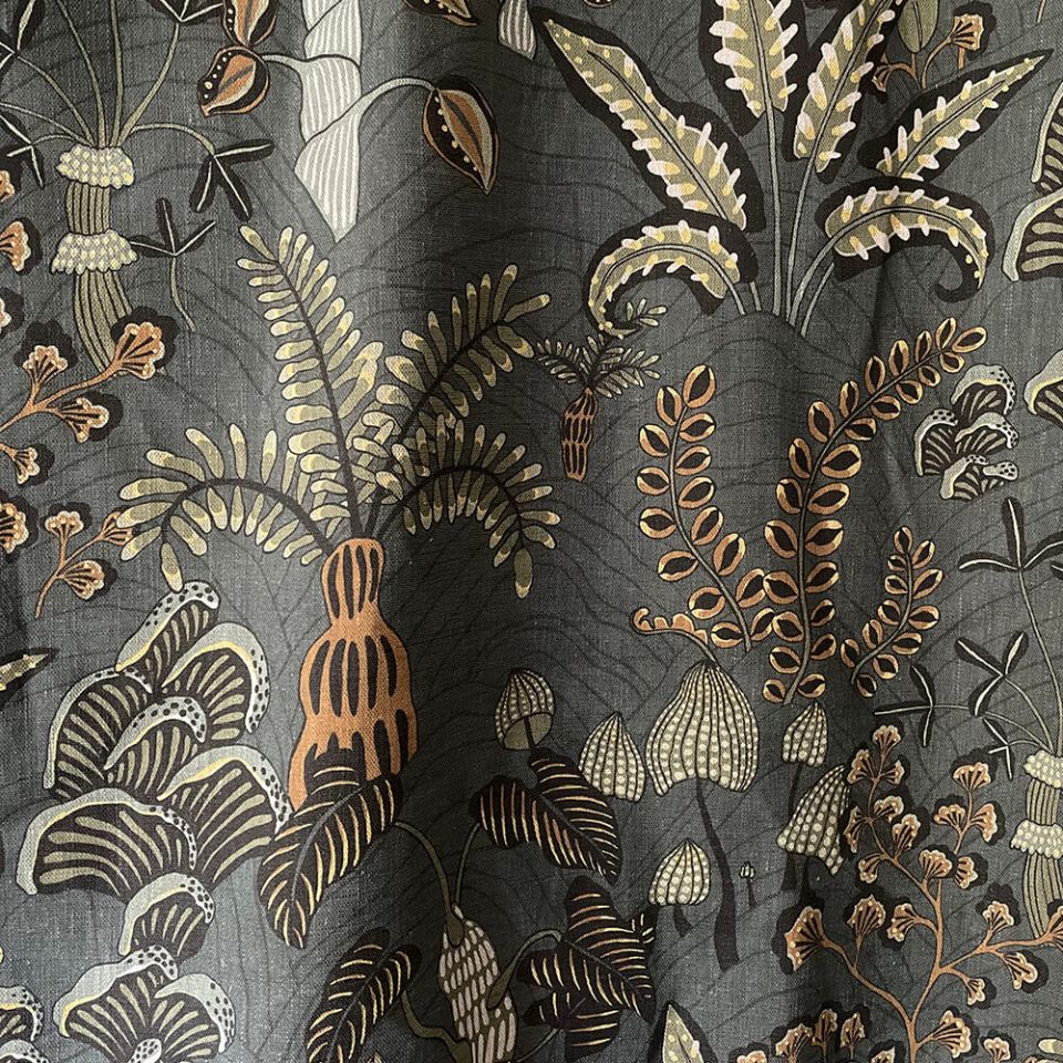 Woodland Floor - Petrol and Sage fabric