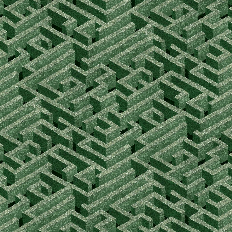 Labyrinth - Green fabric