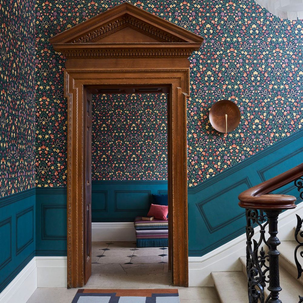 Library Frieze 1 Dark Viridian wallpaper Historic Royal Palaces