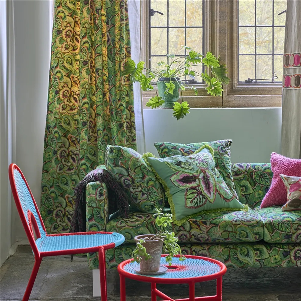 Leaf Glaze - Emerald fabric | Pottery Studio Fabrics | Designers Guild