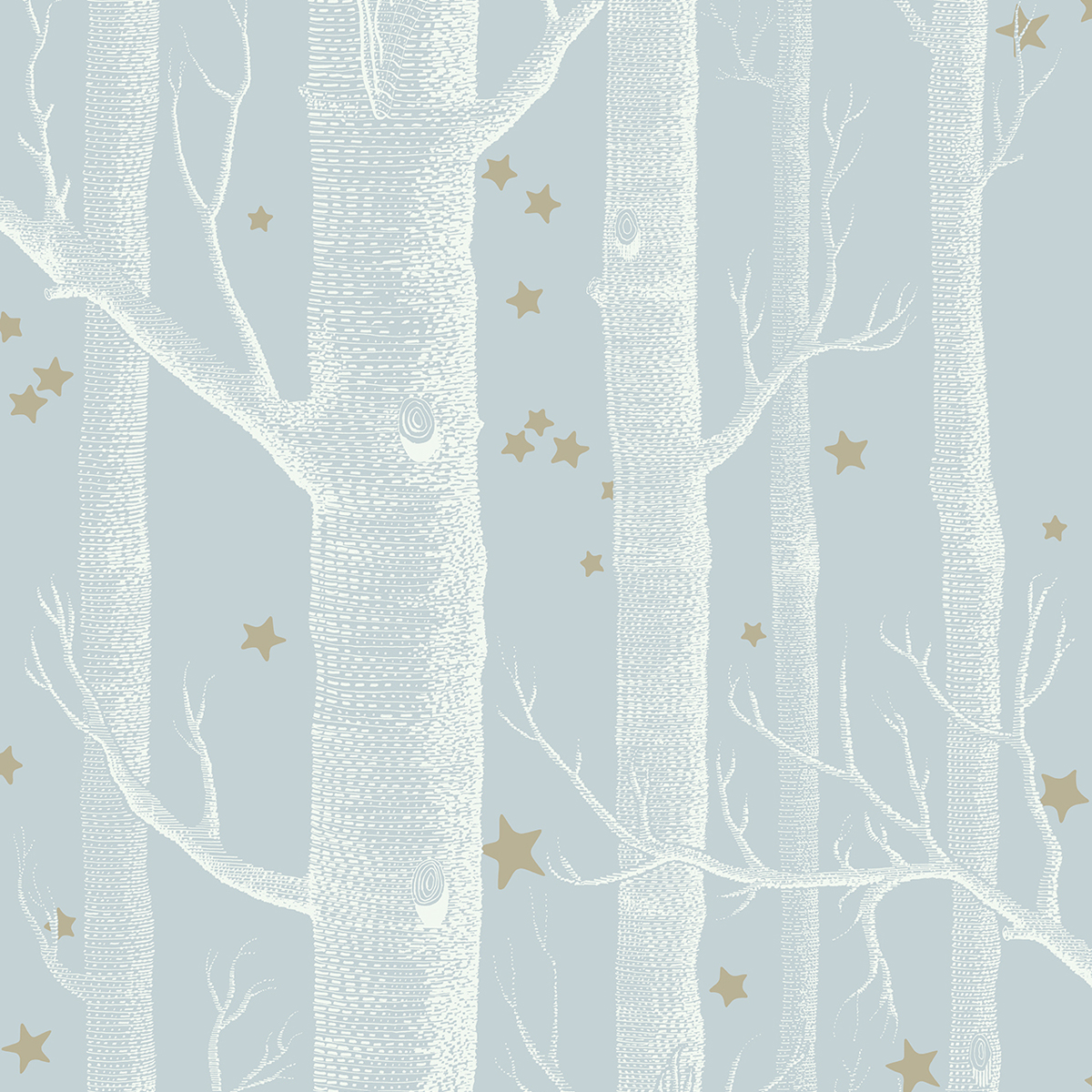 Woods & Stars Powder Blue wallpaper Whimsical Cole & Son