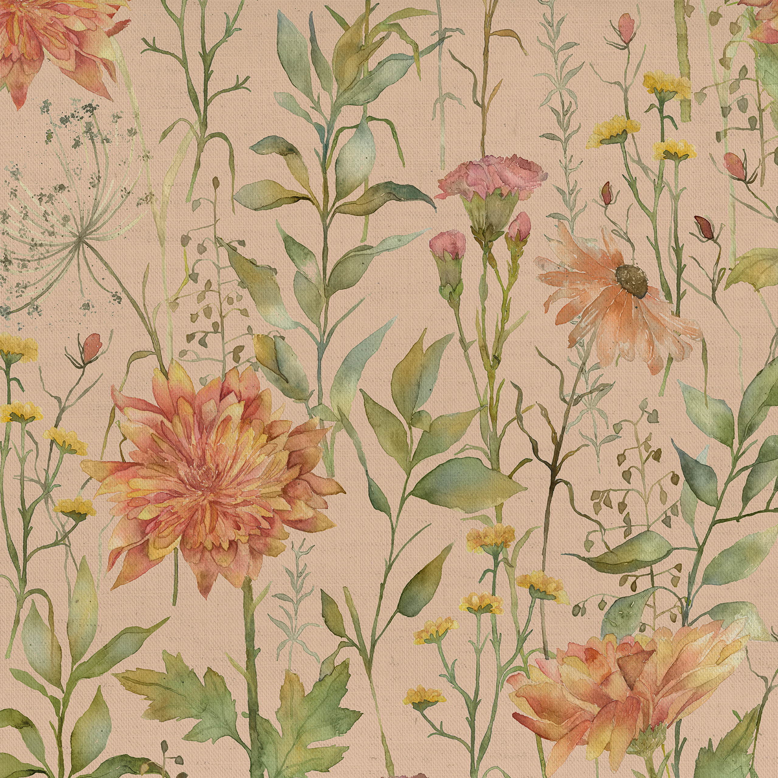 Curated visual reference: Visual Reference: Delamere Apricot Fabric Botanical Stories