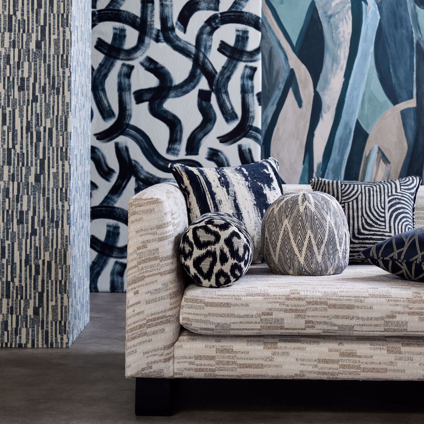 Ortega - Ink fabric | Metropolitan Fabrics | Clarke & Clarke