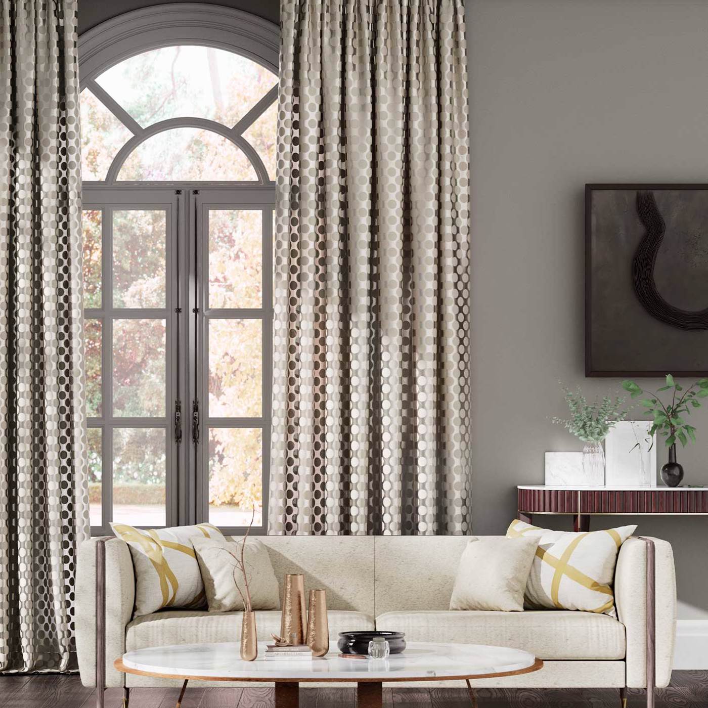 Yoko Champagne fabric Colour 1 Fabrics Harlequin