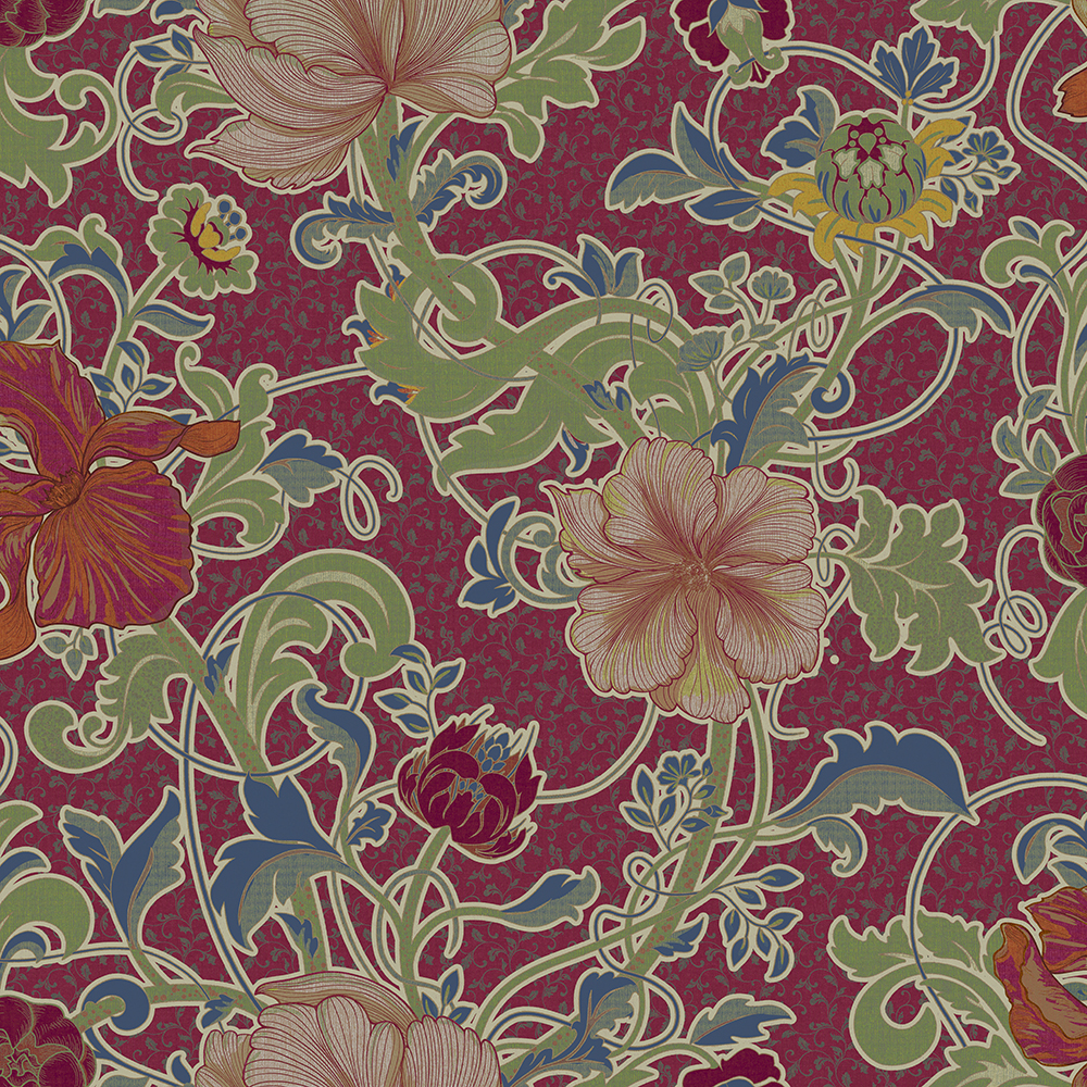 Heligan - Claret fabric | Manor House | Chess Designs
