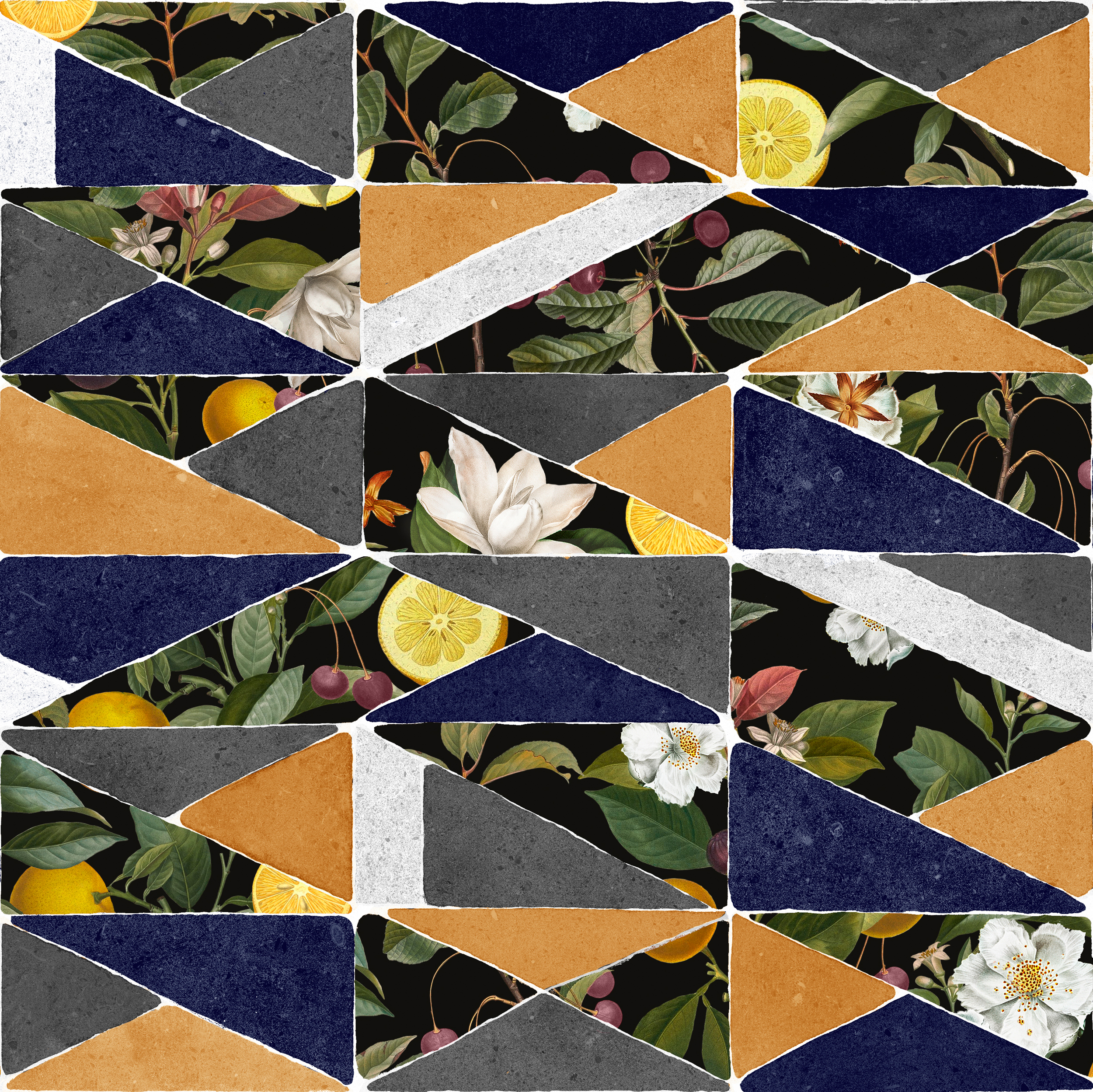 Hidden Fruits - Ocher wallpaper | Playful Layers | Tres Tintas