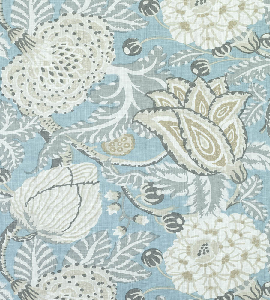 Mitford Aqua fabric Paramount Thibaut