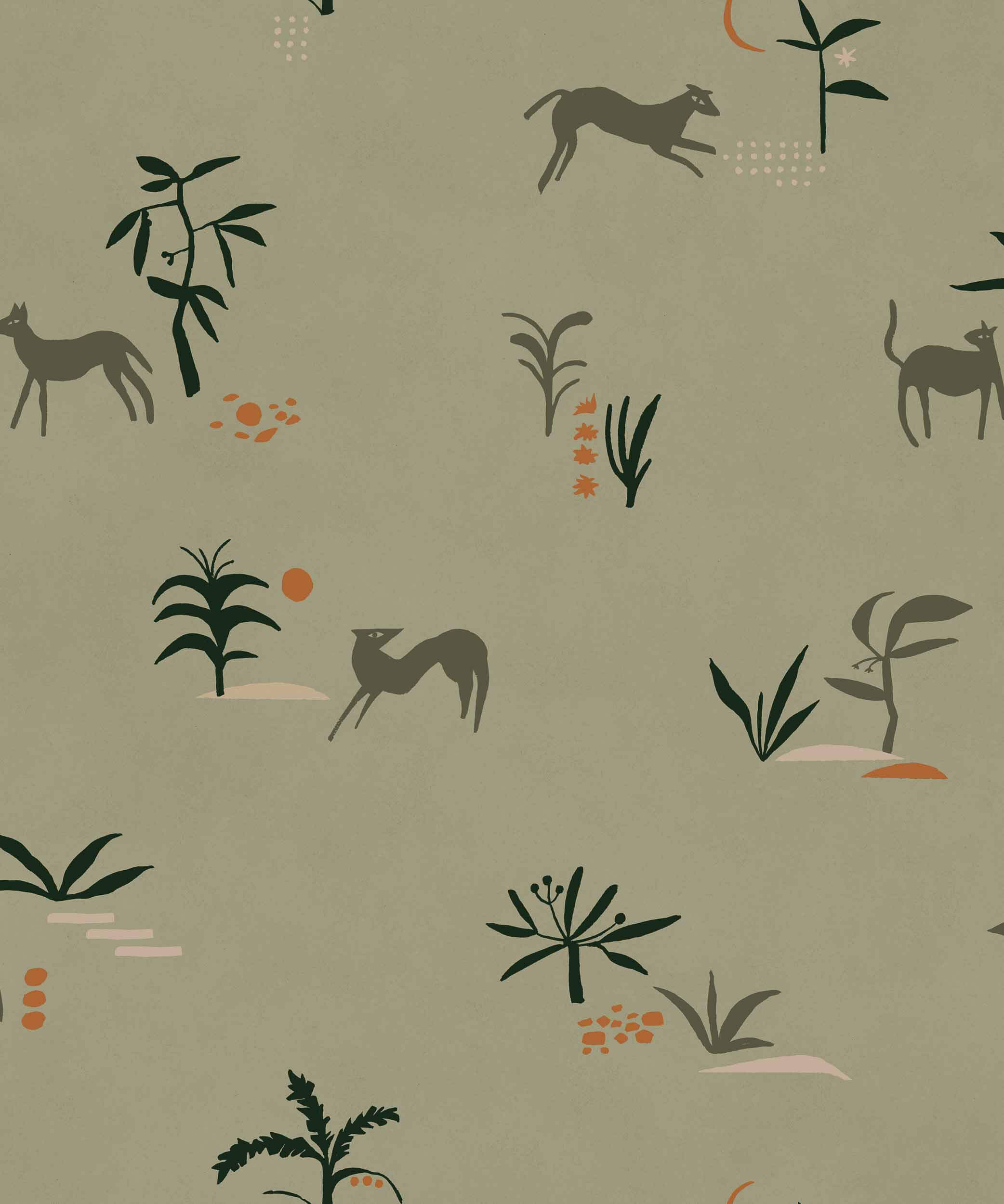 Prehistoric Creatures - Green wallpaper | New Primitivism | Tres Tintas
