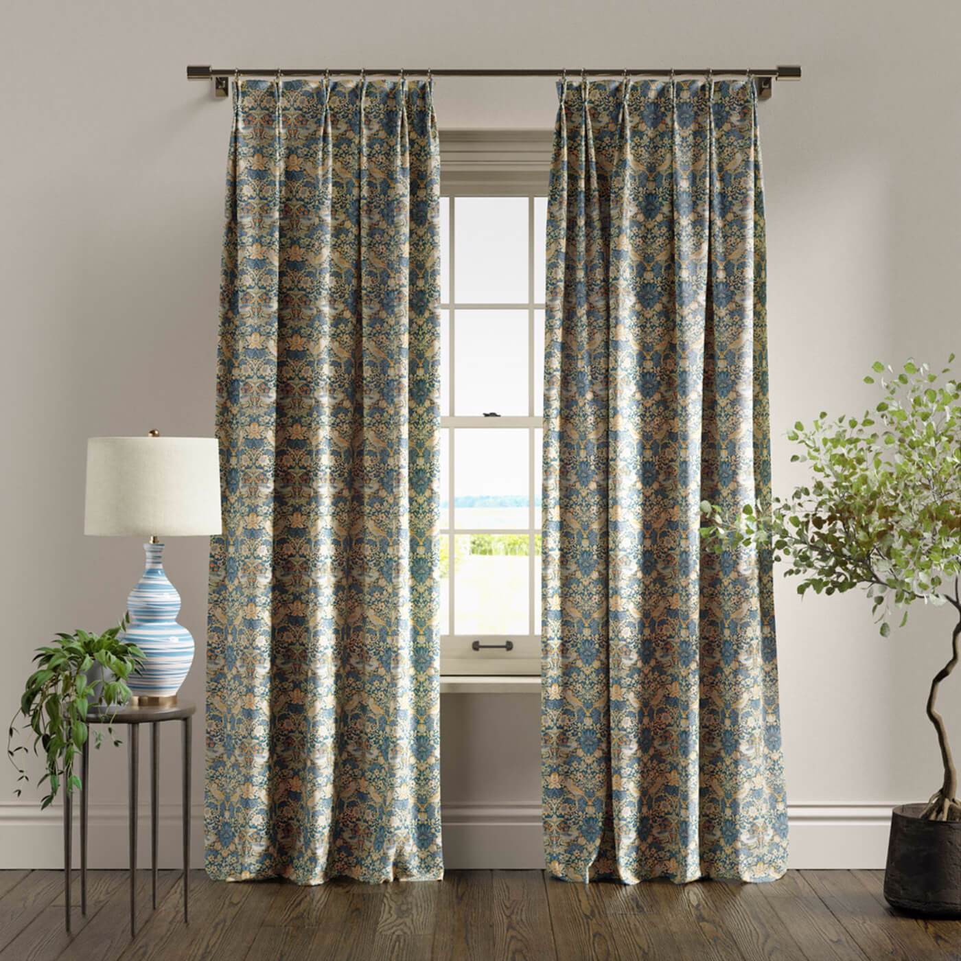 Strawberry Thief - Denim/Spice fabric | William Morris Designs
