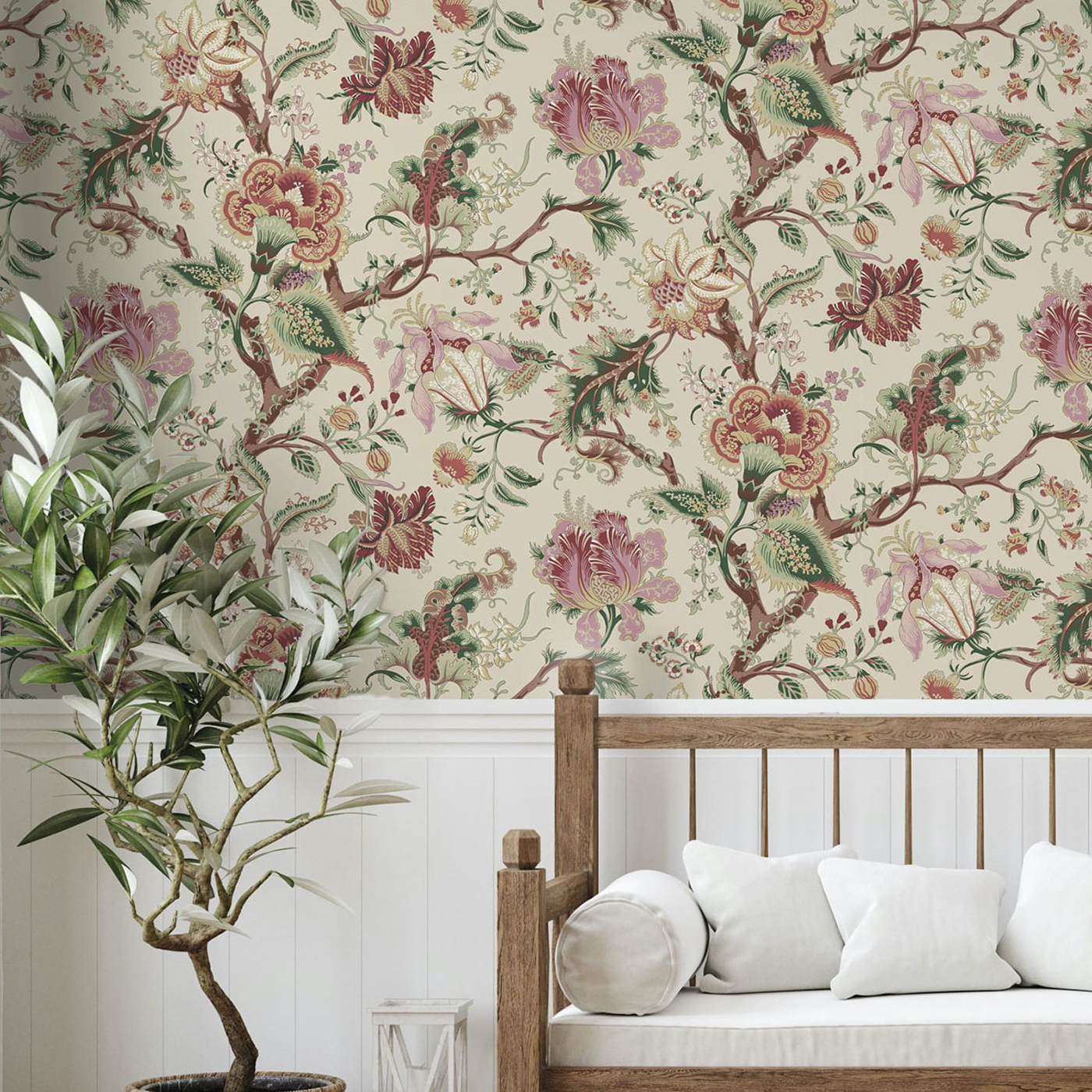 Tree Of Life Antique Rose wallpaper Birchgrove Wallpaper The