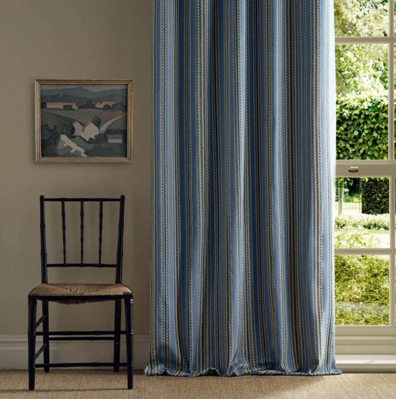 Bexleyheath Stripe - Woad fabric | The Unfinished Works Stripes ...