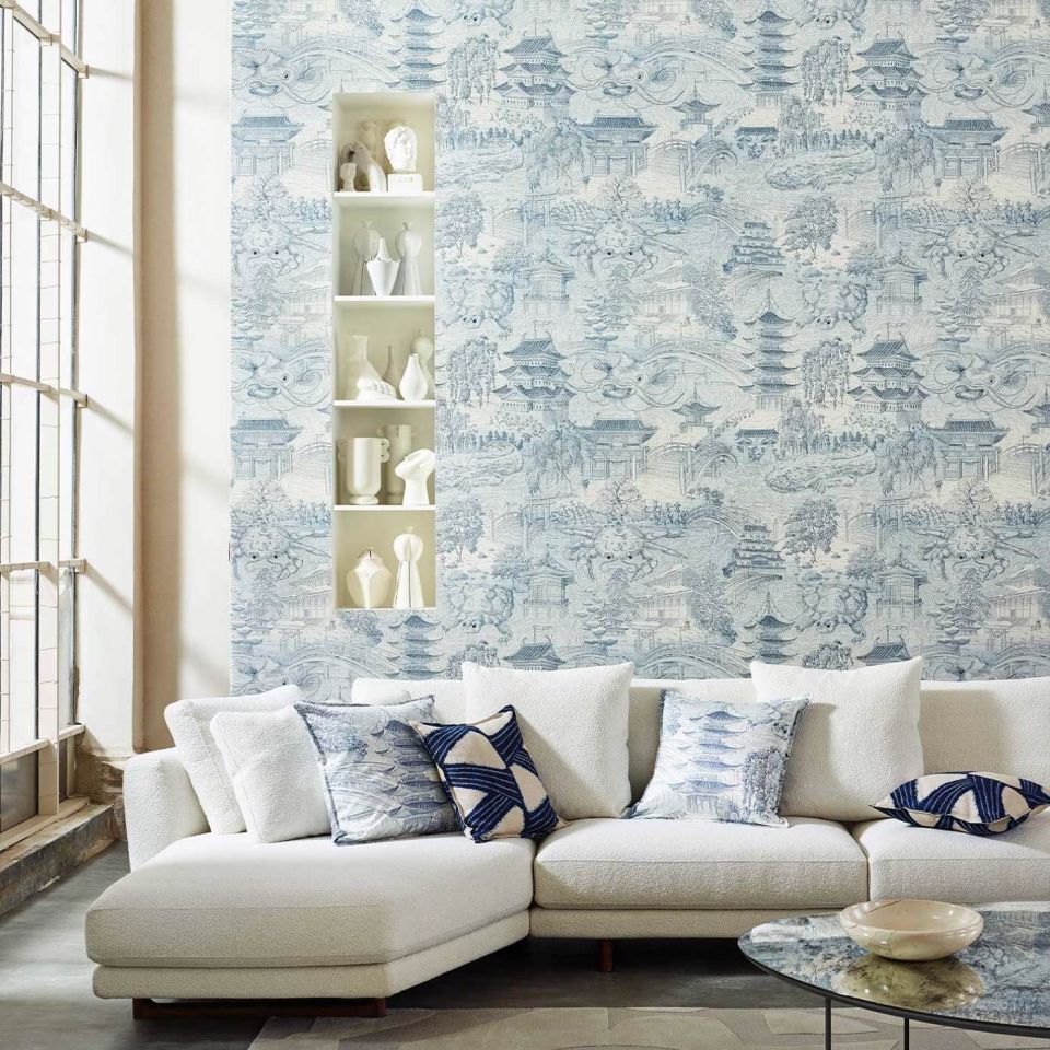 Eastern Palace Wallpaper - Indigo wallpaper | Kensington Walk ...