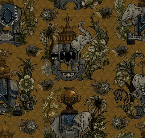 Elephantasy - Ochre fabric