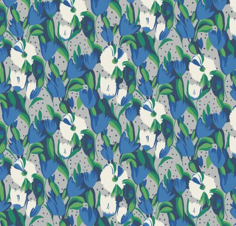 Tulip Reign - Blue Moon fabric