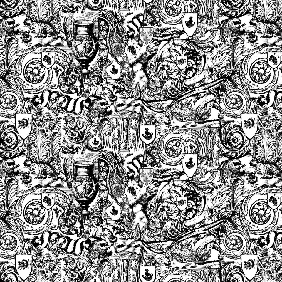 Odyssey Black on White fabric Roman Collection Fabrics Timney