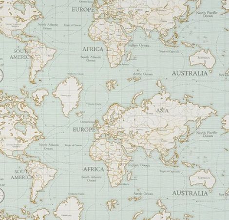 Maps Duck Egg fabric