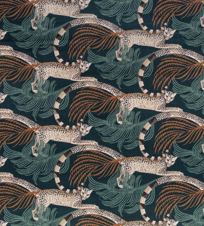 Delilah Velvet Tuscan Teal fabric Temperley London x Romo Fabric Romo