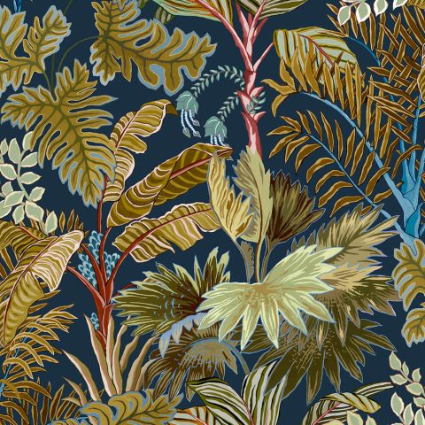 Palm Grove - Navy and Olive