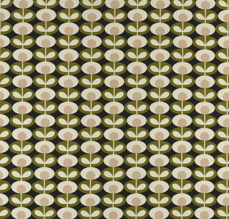 Oval Flower - Seagrass fabric