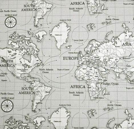 Maps Grey fabric