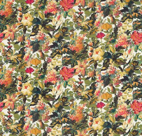 Lilum - Olive/Raspberry fabric