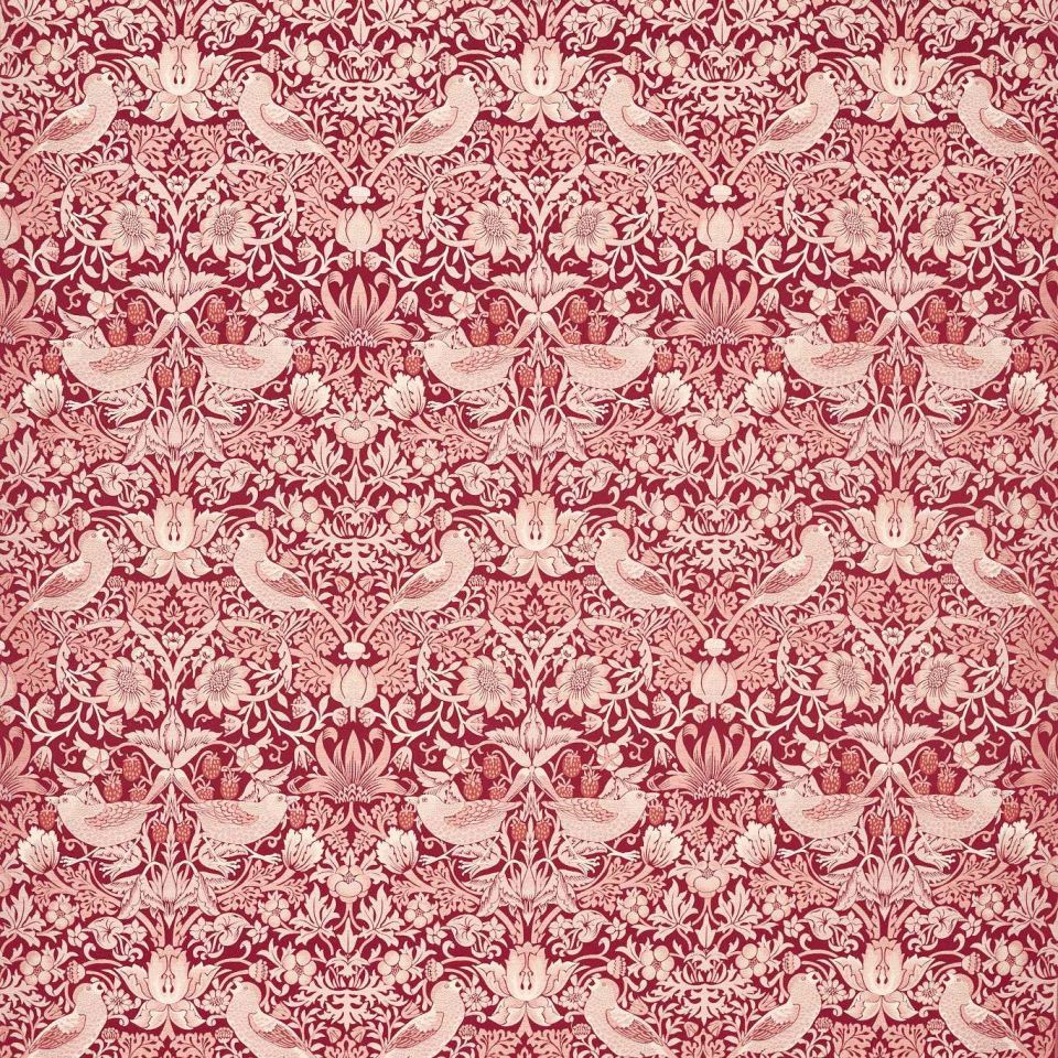 Strawberry Thief Jacquard Plum fabric William Morris Weaves
