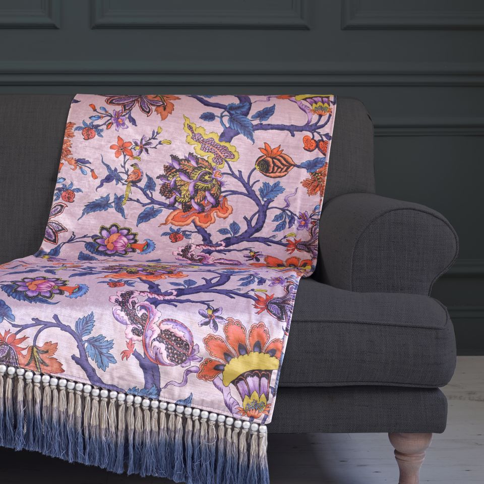 Adhira Blush Velvet Throw Throws