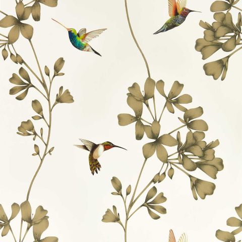 Amazilia Wallpaper - Stone/Gold wallpaper