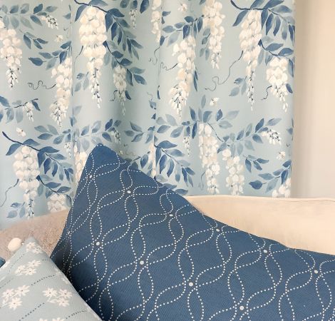 Wisteria - Smoke Blue fabric