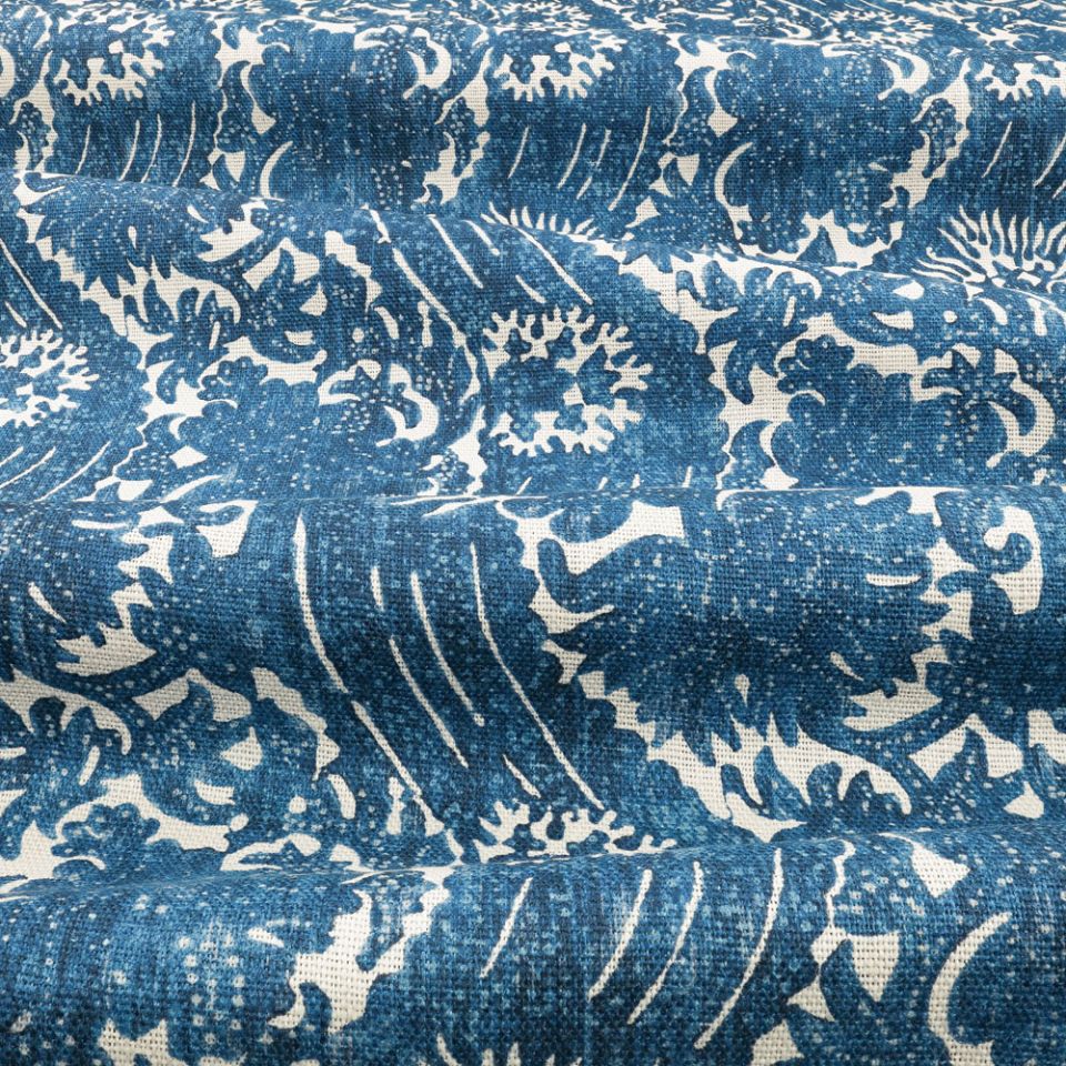 Java - Batik Blue fabric | Eclectic Linen Prints | Mark Alexander