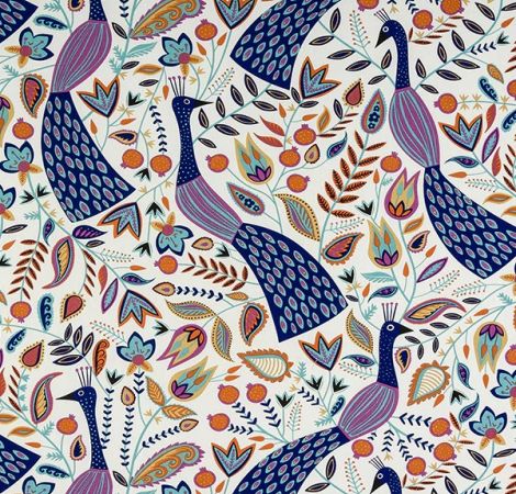 Peacock Amethyst fabric