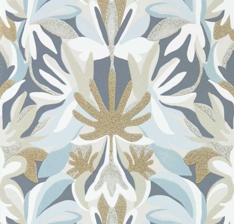 Melora Wallpaper - Hempseed/Exhale/Gold wallpaper