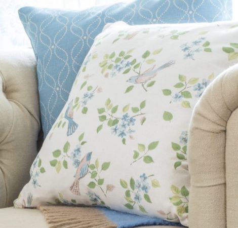 Birds in Blossom - Blue fabric