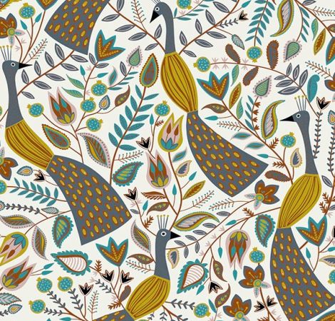 Peacock Ochre fabric