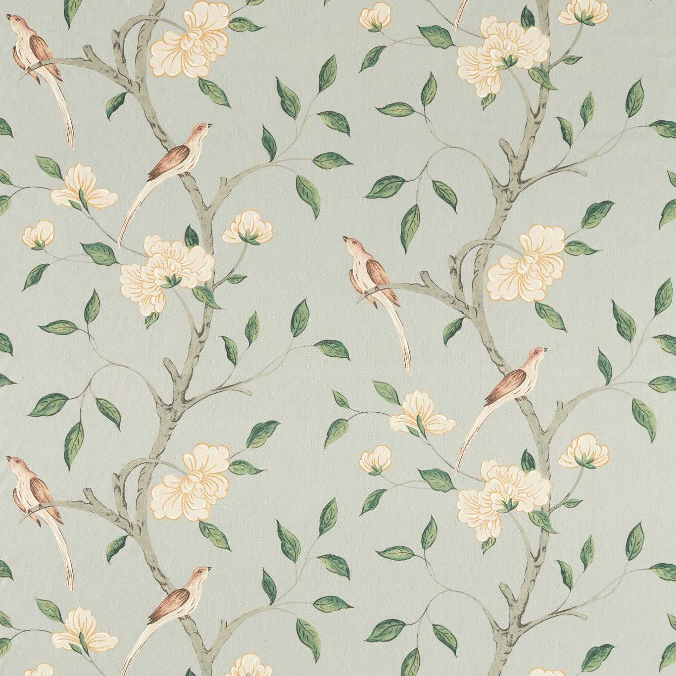 Eleonora Print - Stockholm Blue fabric | Arcadian Thames Fabrics | Zoffany