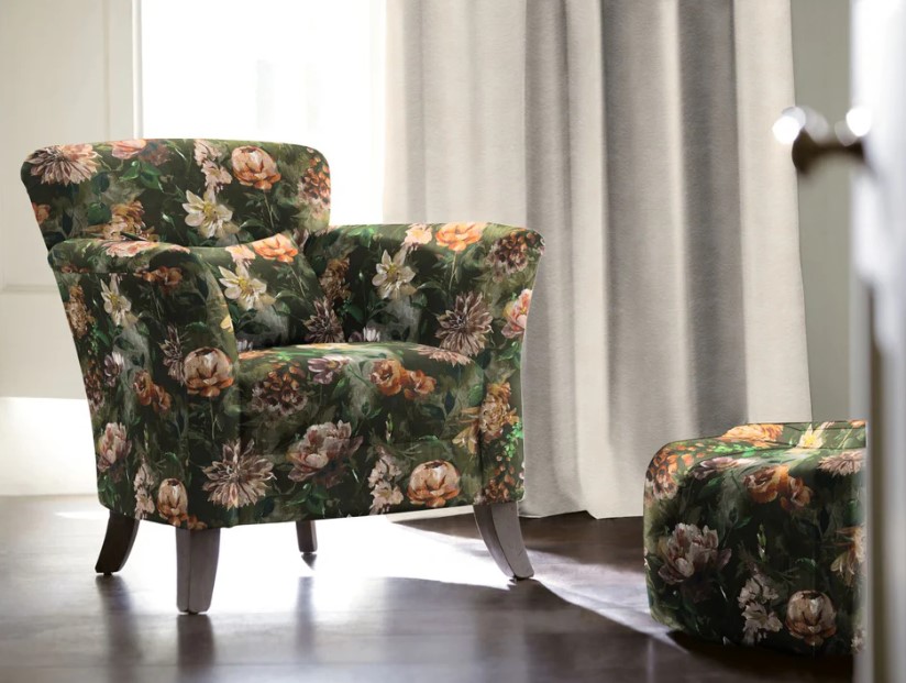 Picture Idea: Midi Botanic Moss Fabric Arley Florals