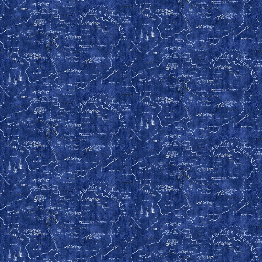 Map Denim Silverton Map - Denim fabric | Signature Trading Post II | Ralph Lauren