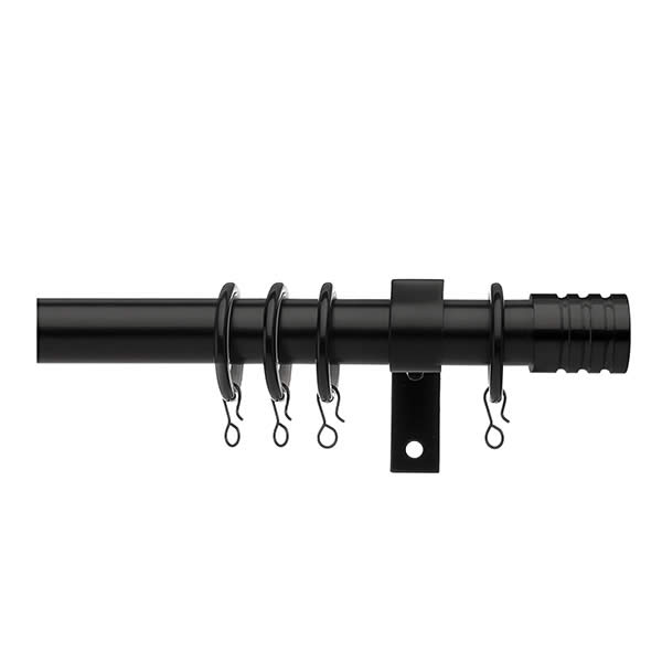 Universal Black 19mm Metal Stud Pole Kit Black Metal Curtain Pole Kits